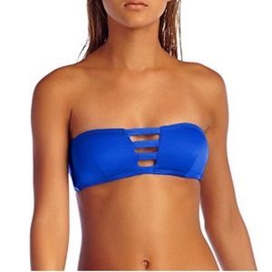 VITAMIN A azure blue bandeau halter bikini top L 10